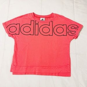 adidas youth medium pink logo tshirt <3
